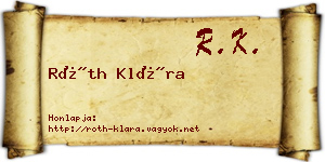 Róth Klára névjegykártya