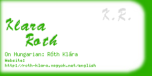 klara roth business card