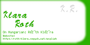 klara roth business card